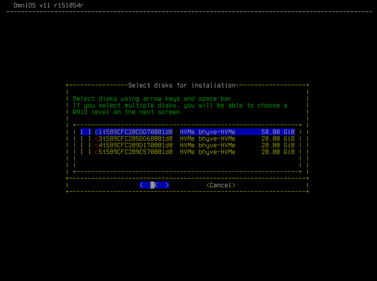 Choose disk
