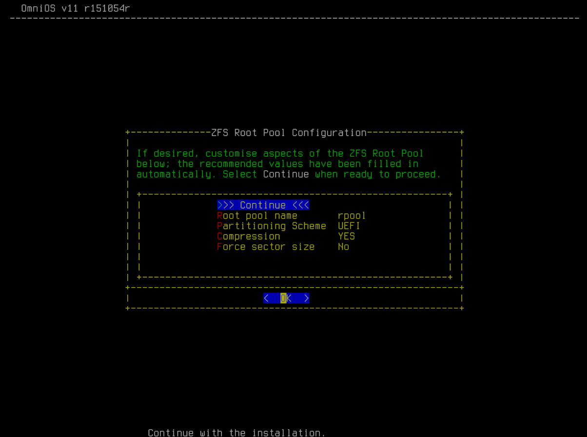 ZFS Root Pool Configuration